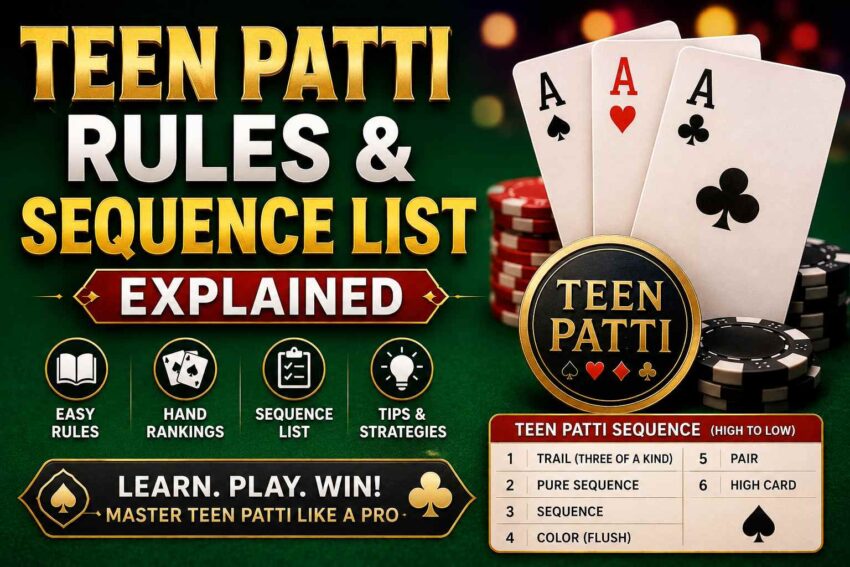 teen patti sequence list